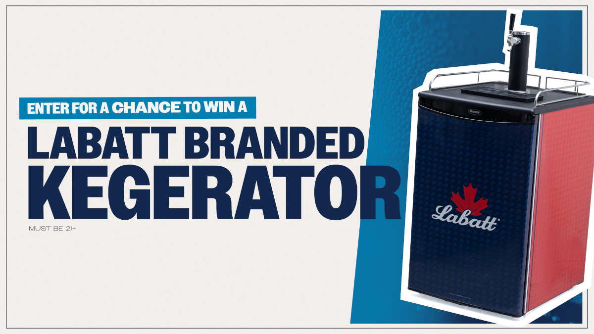 Enter for a chance to win a Labatt Branded Kegerator