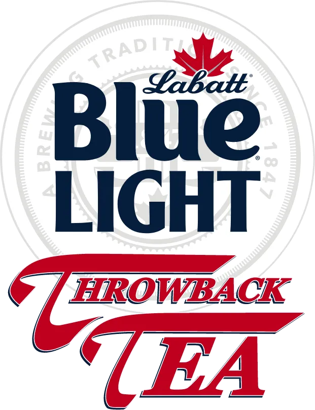 Labatt Blue Light Throwback Tea logo lockup.