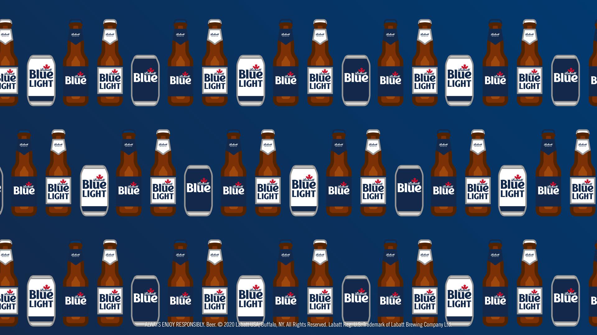 Illustrated Blue and Blue Light Cans and Bottles Background